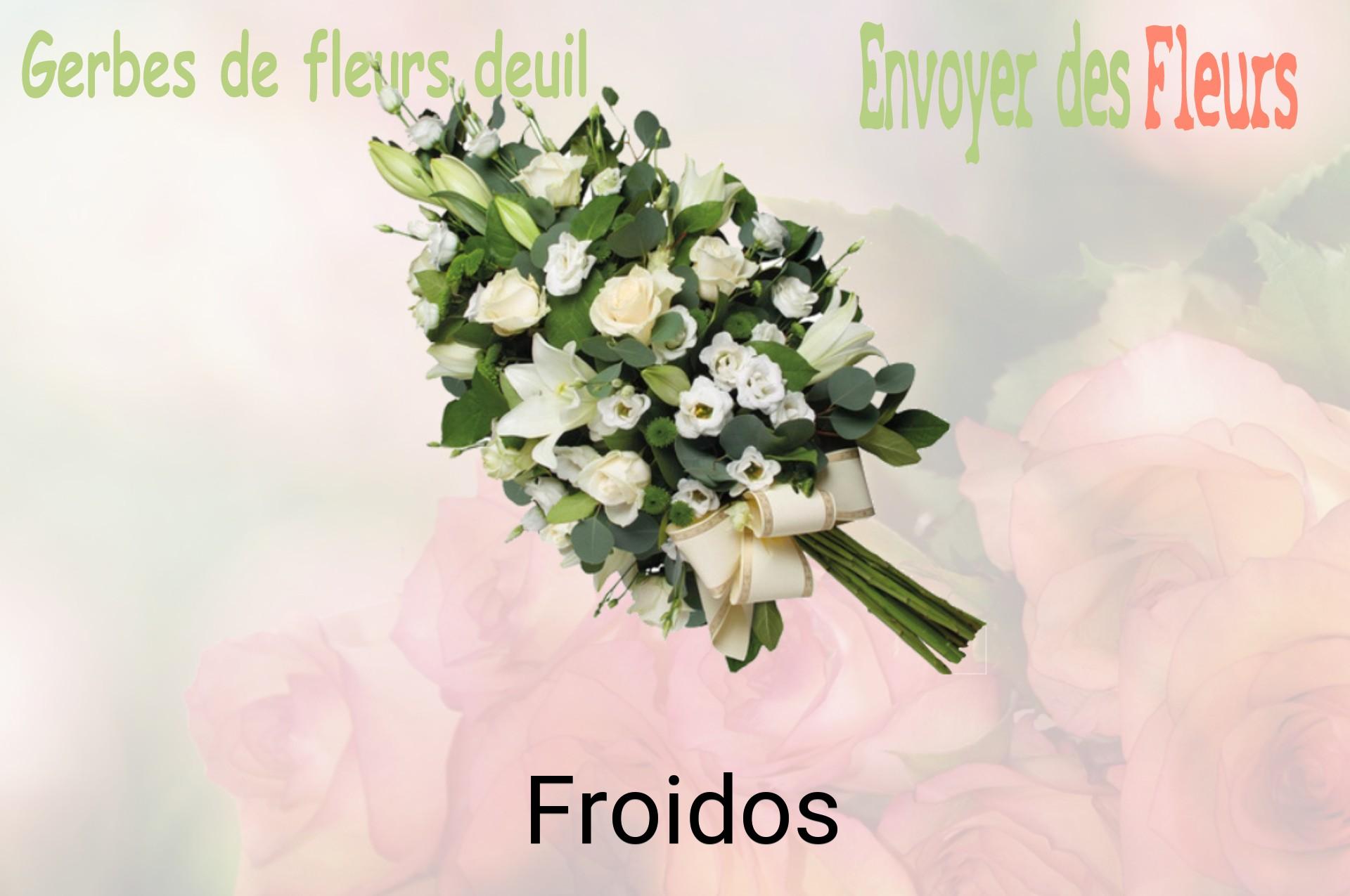 Gerbe de fleurs de deuil livrée à Froidos